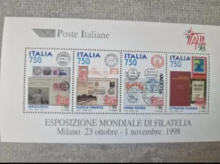 Foglietto Francobolli Esposizione Mondiale Filatel