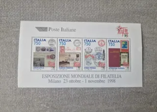 Foglietto Francobolli Esposizione Mondiale Filatel