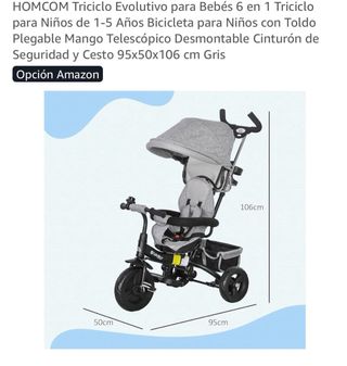 Triciclo Evolutivo Homcom 6 en 1 Gris