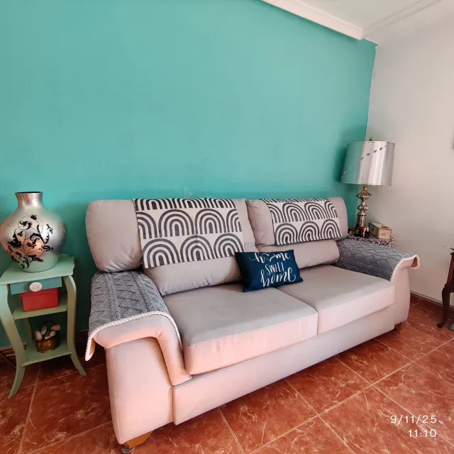 Sofá 3 plazas beige y gris URGE!