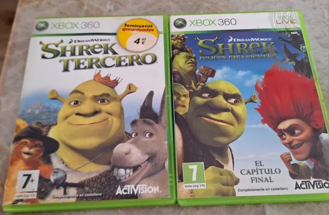 Juegos Shrek Tercero y Felices Para Siempre XBox 3