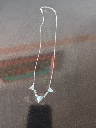 Colgante Plata Turquesa Triángulos