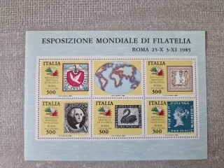Foglietto Francobolli Esposizione Mondiale Filatel