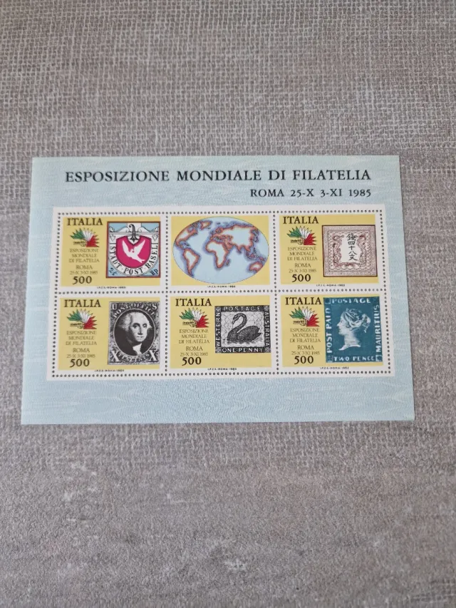 Foglietto Francobolli Esposizione Mondiale Filatel