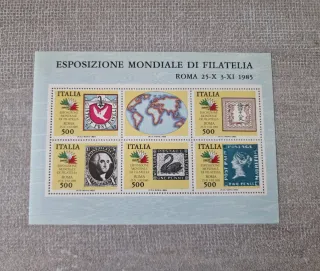 Foglietto Francobolli Esposizione Mondiale Filatel