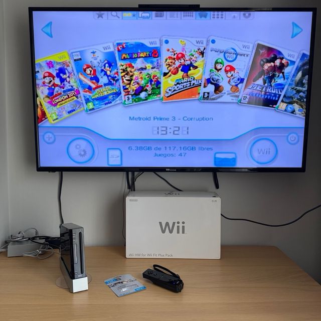 Nintendo Wii 128GB Negra con caja y juegos