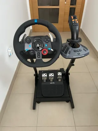 Volante Logitech G29 + Joystick Simtask + Soporte