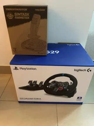 Volante Logitech G29 + Joystick Simtask + Soporte