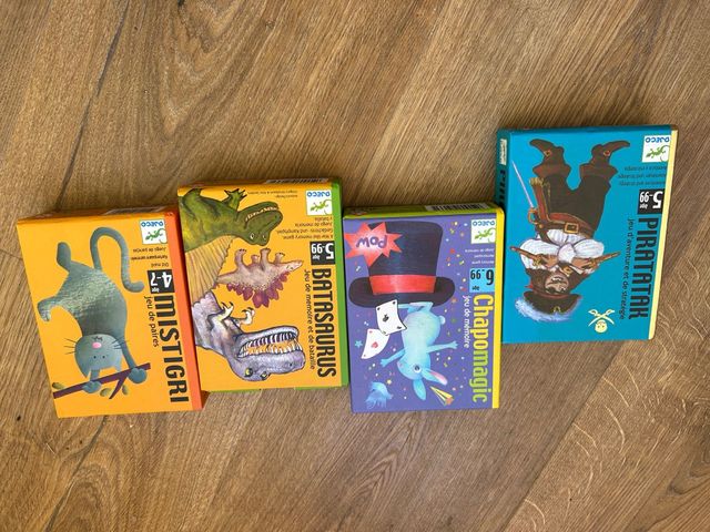 Lote 4 juegos de cartas Djeco