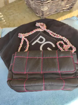 Bolso Purificación García Negro y Rosa