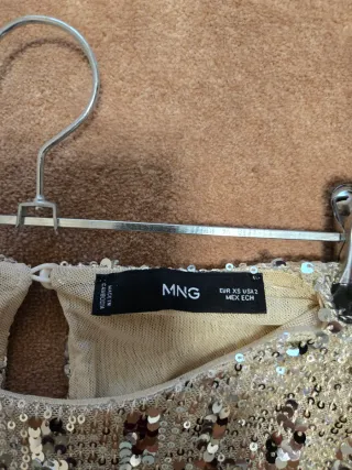 Vestido lentejuelas dorado manga larga