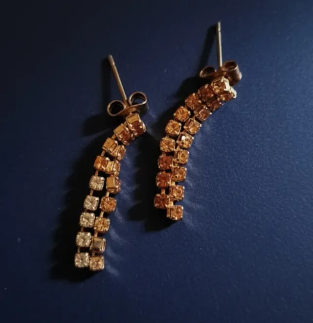 Set Pendientes  strass dorados