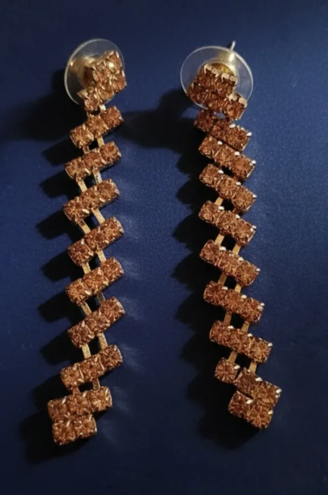 Set Pendientes  strass dorados