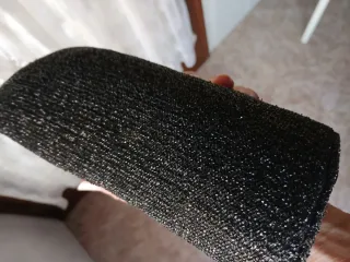 Bolso cartera fiesta negro brillante.