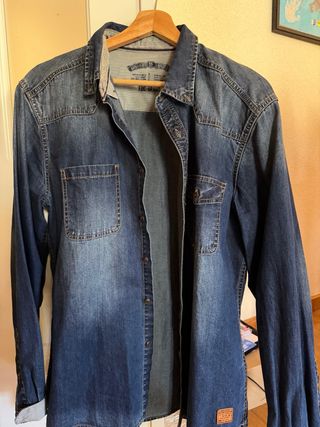 Camisa vaquera EDC azul marino