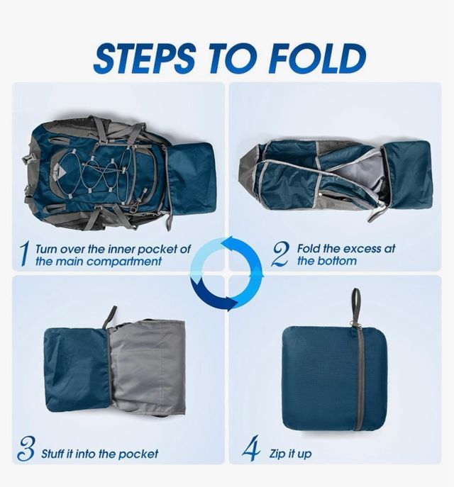 Mochila senderismo azul y gris 52cm de Amazon