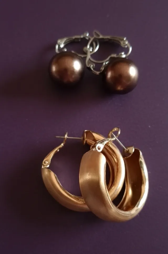 Set Aros dorados mate y bolas grandes