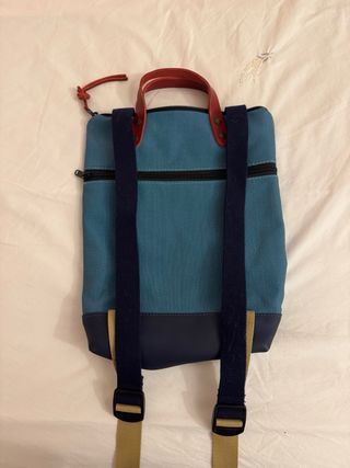 Mochila Daniel Chong azul y beige