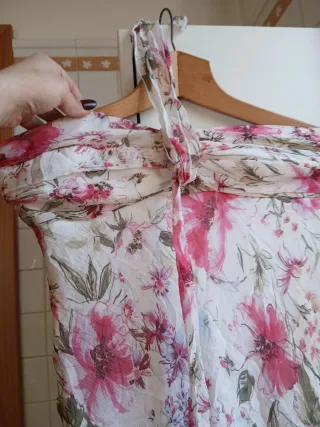 Abito floreale donna di seta asimmetrico