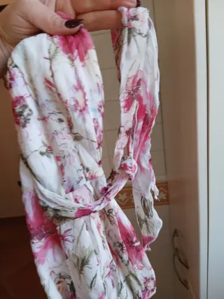 Abito floreale donna di seta asimmetrico