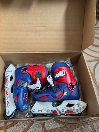 Patines Oxelo Play 3 Ajustables Azul/Rojo