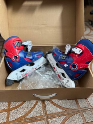 Patines Oxelo Play 3 Ajustables Azul/Rojo