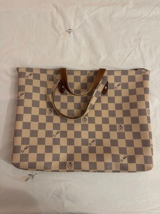 Bolso Cartera El Potro Cuadros Beige Marrón