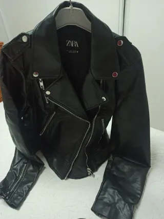 Chaqueta Biker Zara Negra Mujer