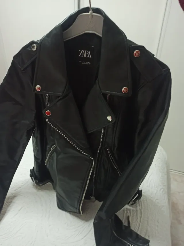 Chaqueta Biker Zara Negra Mujer