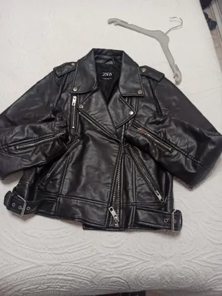 Chaqueta Biker Zara Negra Mujer