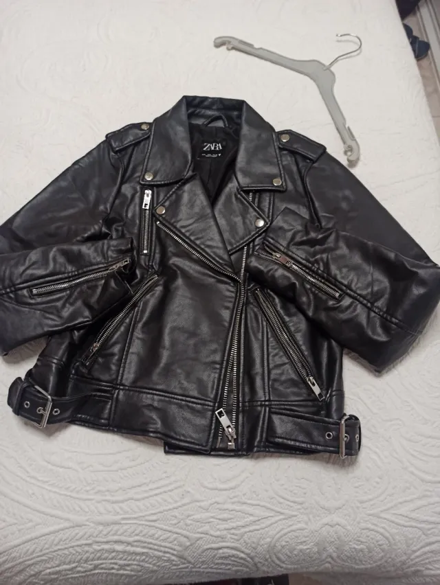 Chaqueta Biker Zara Negra Mujer