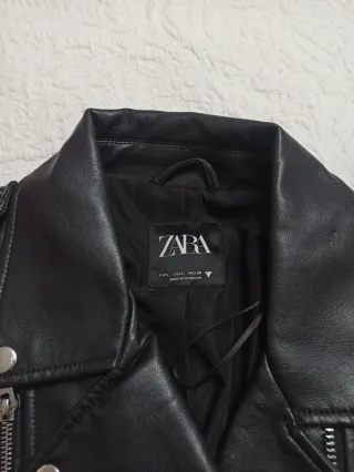 Chaqueta Biker Zara Negra Mujer