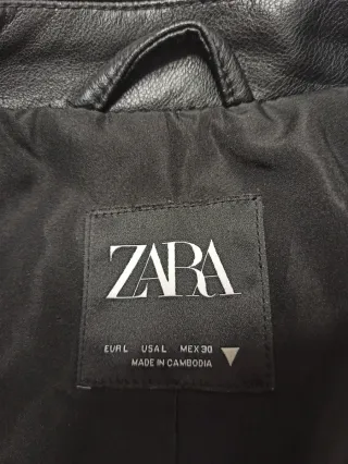 Chaqueta Biker Zara Negra Mujer