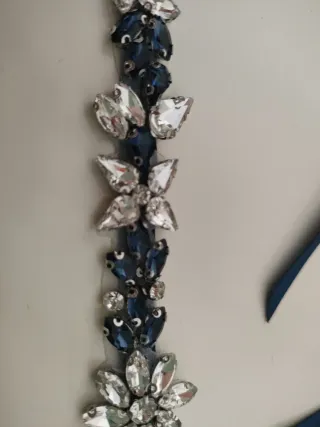Cinturón de fiesta con pedrería azul SIN ESTRENAR