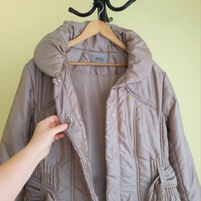 Jaqueta acolchoada bege feminina