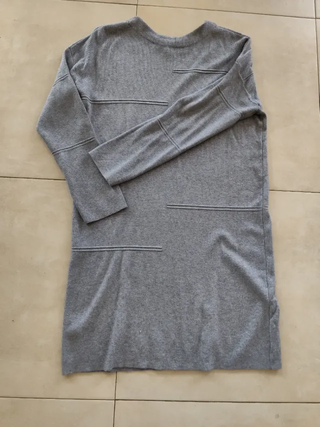Vestido gris de punto mujer