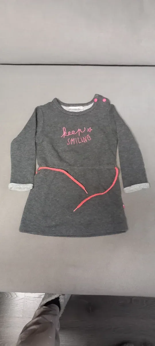 Vestido gris bebé 86 cm