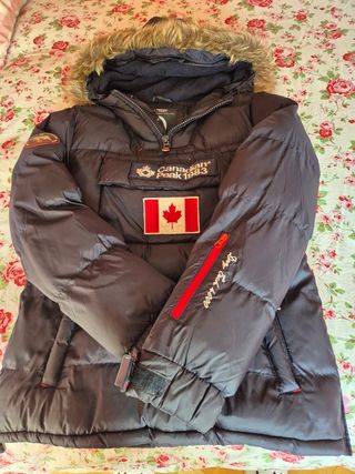 Abrigo Plumas Canadian Peak Azul Roja