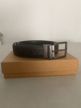 Cinturón Coach Negro Reversible