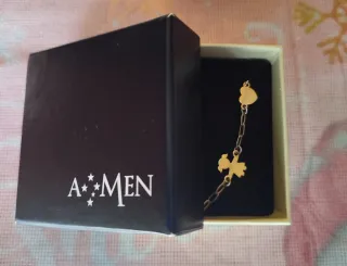 Collana Amen argento 925 con cuore e angelo.