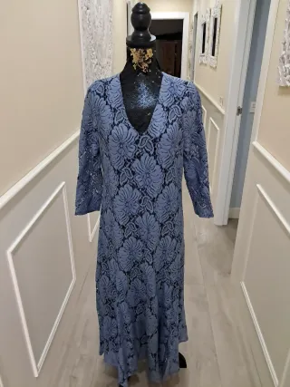 Vestidos largos dorado y azul