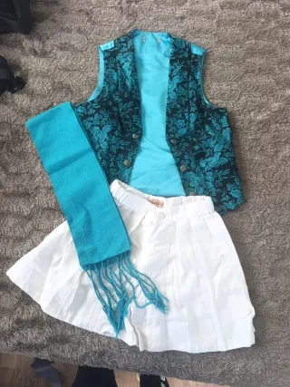 Traje huertano niño azul y blanco