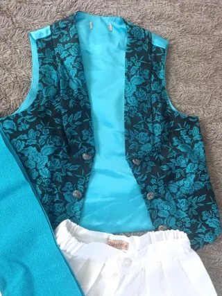 Traje huertano niño azul y blanco