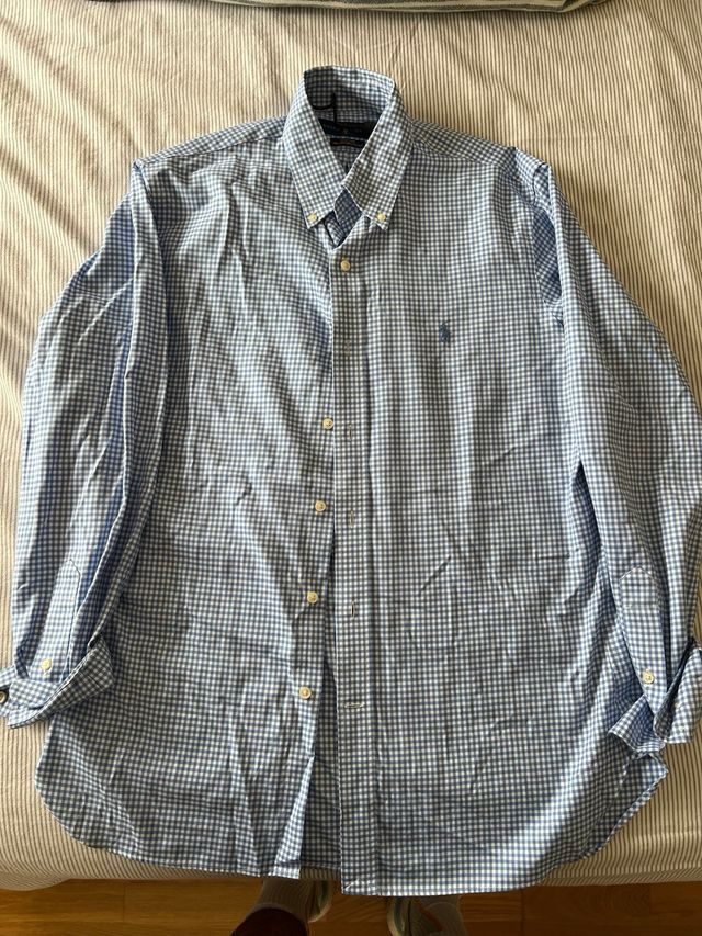 Camisa Ralph Lauren cuadros azul y blanco