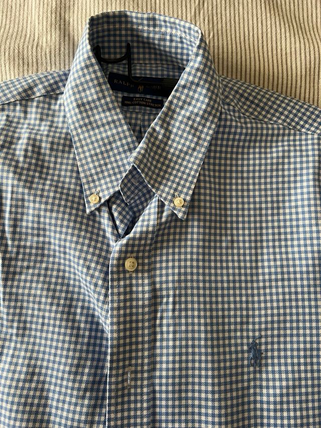 Camisa Ralph Lauren cuadros azul y blanco