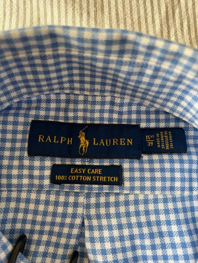 Camisa Ralph Lauren cuadros azul y blanco