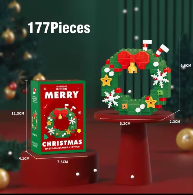 Bloques Construcción Mini Corona Navidad 177 Pieza