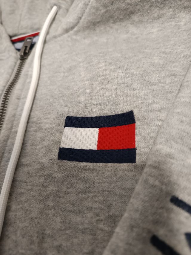 Sudadera Tommy Hilfiger Gris Cremallera Talla M