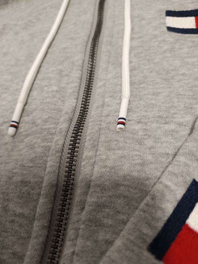 Sudadera Tommy Hilfiger Gris Cremallera Talla M