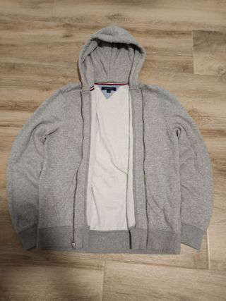 Sudadera Tommy Hilfiger Gris Cremallera Talla M